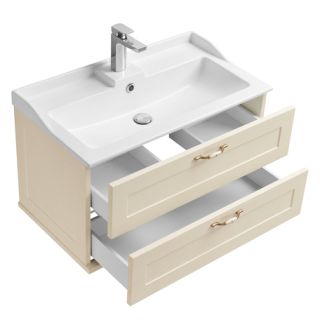 Тумба под раковину Акватон Леон 80см дуб бежевый 1A186301LBPR0